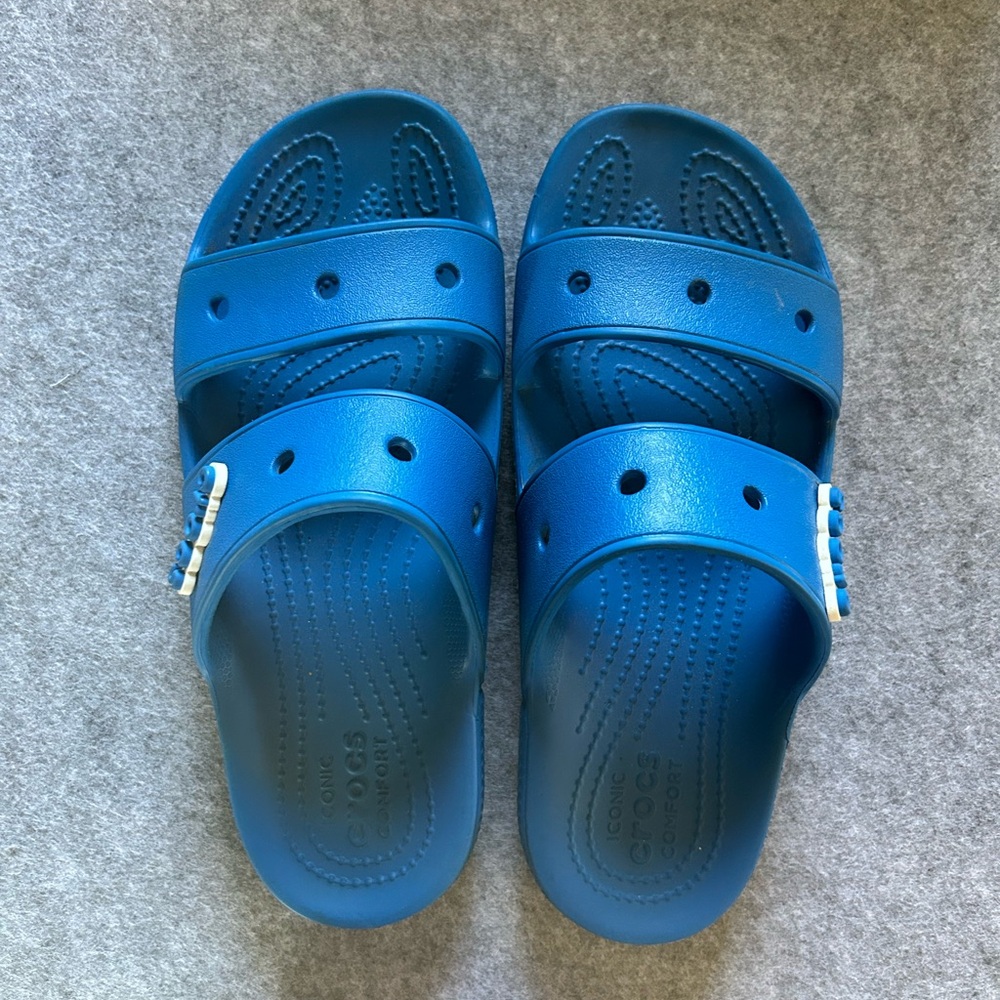 Blue Crocs Slide Sandals